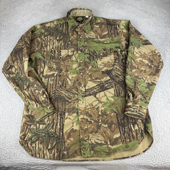 Cabela's Other - Cabelas Shirt Mens XL Realtree Camo Heavyweight Long Sleeve Button Up USA Vtg‎